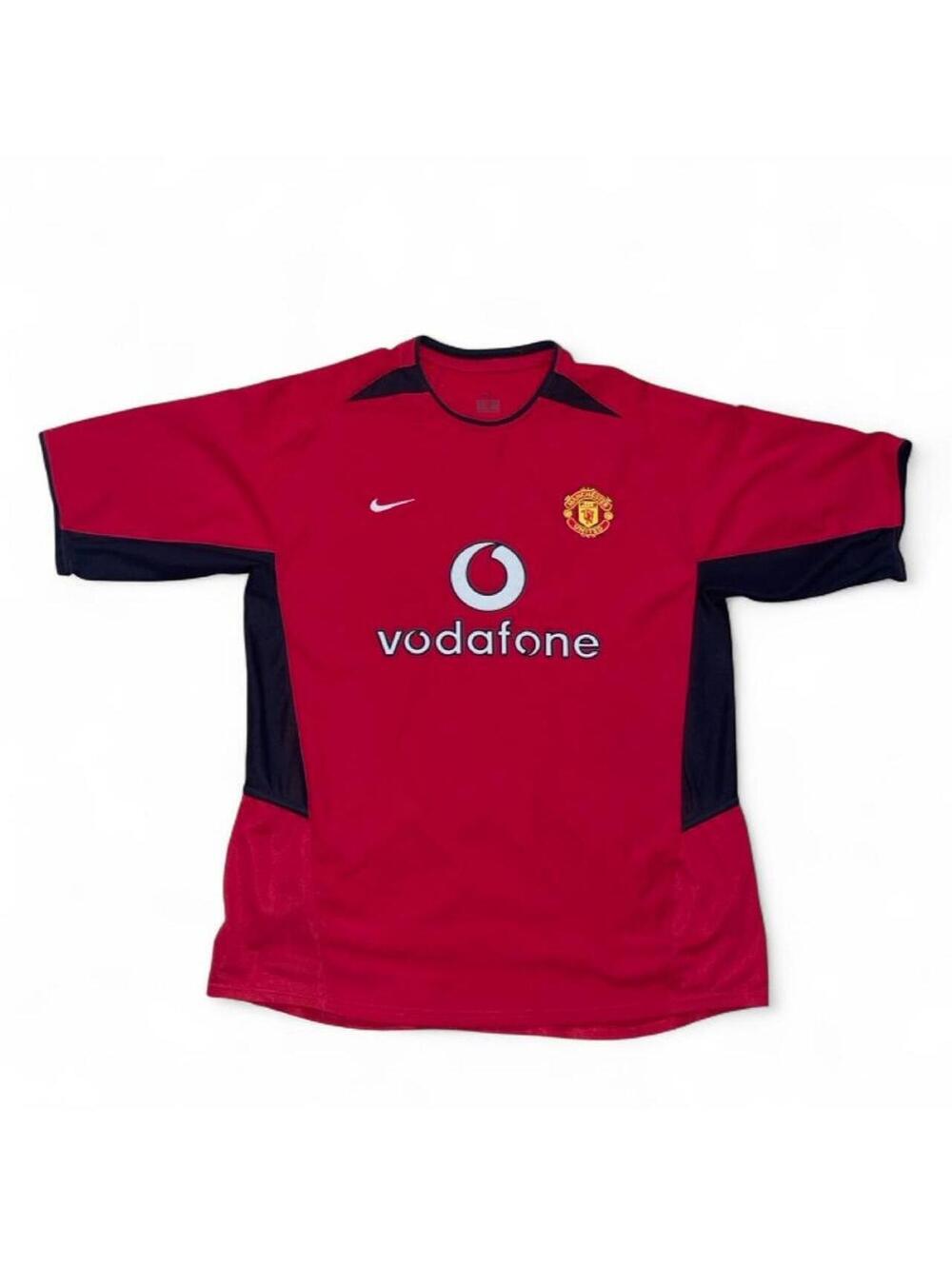 Vintage Nike Manchester United Vodafone Soccer Jersey Men L Red Home 2002/04